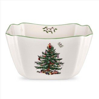 Christmas Tree Small Square Bowl - 6.75 Inch