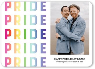 Greeting Cards: Pride Flag Pride Month Greeting Card, White, 5X7, Matte, Signature Smooth Cardstock, Rounded