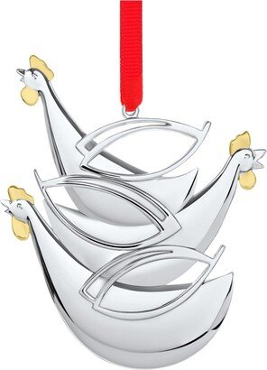 Twelve Days of Christmas Three French Hens Ornament - Silver-Tone, Gold-Tone