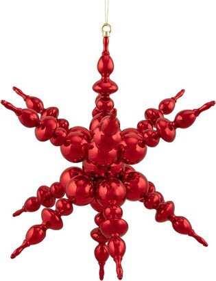 Northlight 24 Shiny Red 3D Sunburst Snowflake Commercial Christmas Ornament