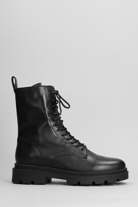 Combat Boots In Black Leather-AV