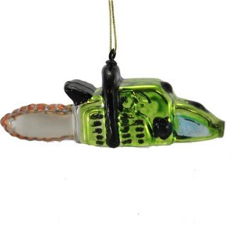 One Hundred 80 Degrees Holiday Ornament Chainsaw Ornament - One Ornament 2 Inches - Construction Tool Saw - Yq0007 Green - Glass - Green