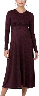 Jude Cross Front Nursing Dress Maroon/Black