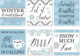 Big Dot Of Happiness Winter Wonderland - Snowflake Holiday Party Decor - Drink Coasters - Set of 6