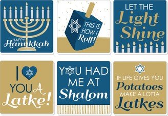 Big Dot Of Happiness Happy Hanukkah - Funny Chanukah Holiday Party Decor - Drink Coasters - Set of 6