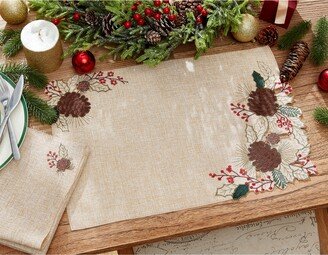 Berry Pinecone Cutwork Placemat, 13