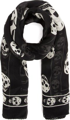 Skull Printed Finished Edges Scarf