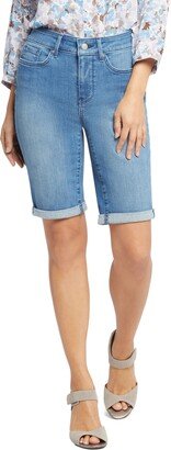 Briella Roll Cuff Denim Bermuda Shorts-AE