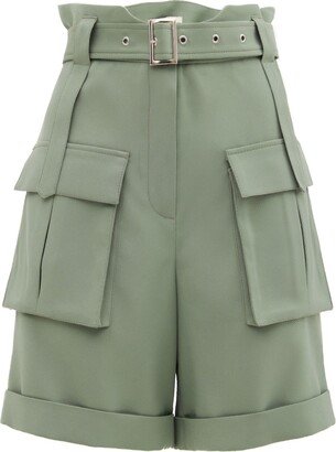 Julia Allert High Waist Bermuda Shorts Green Grey