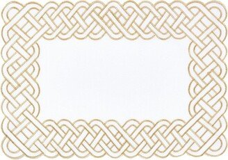 Saro Lifestyle Table Placemats with Braid Embroidered Design (Set of 4), Gold