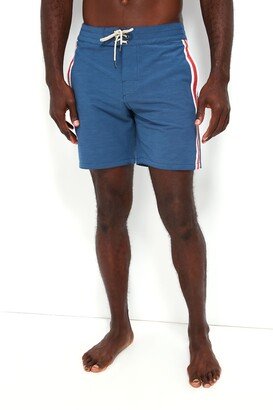 Blue Red Retro Surf Stripe Board Short