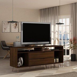 Snake River Décor Mid-Century Modern MDF Wood 63 TV Stand in Brown - 62 inches