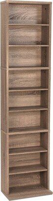 Herrin Adjustable Media Cabinet Weathered Oak