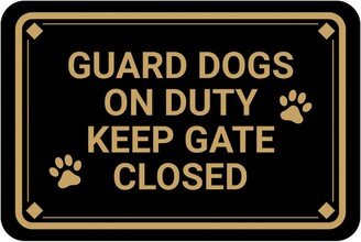 Classic Framed Diamond, Guard Dogs On Duty Keep Gate Closed Wall Or Door Sign