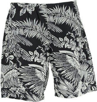 Jungle-Print Knee-Length Swim Shorts
