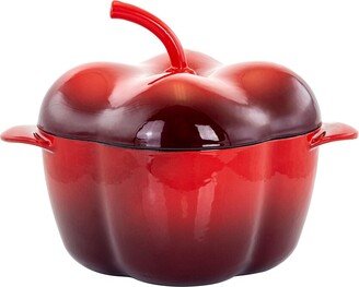 Megachef Pepper Shaped 3 Qt Enameled Cast Iron Casserole