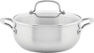 3-Ply Base Stainless Steel 4 Quart Induction Casserole with Lid