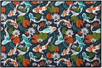 Door Mats: Koi Pond - Multi Door Mat, Multicolor