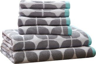 6pc Cotton Jacquard Bath Towel Set