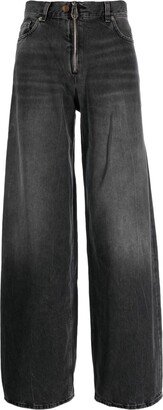 Stonewashed Wide-Leg Jeans-AC