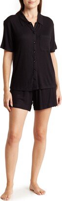 NORDSTROM RACK Tranquility Ribbed Short Sleeve Top & Shorts Pajamas