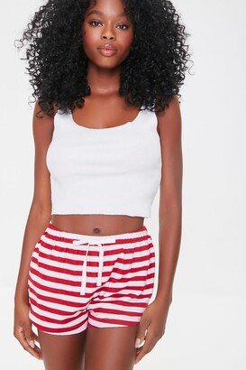 Striped Drawstring Pajama Shorts-AA