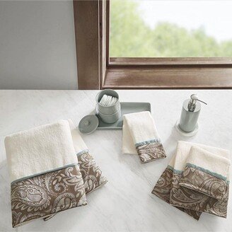 Gracie Mills Aubrey 6 Piece Jacquard Towel Set Blue