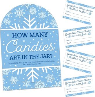 Big Dot Of Happiness Blue Snowflakes - How Many Candies Winter Holiday Party Game Candy Guessing Game