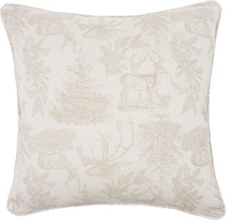 Jacquard Stag Pillow, 20 x 20