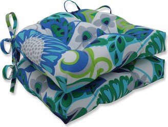Pillow Perfect Outdoor Sophia Turquoise/Green Deluxe Tufted Chairpad