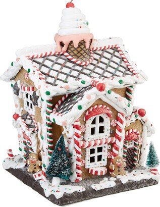 Kurt S. Adler 14-Inch Battery-Operated Light-Up Gingerbread House Table Piece