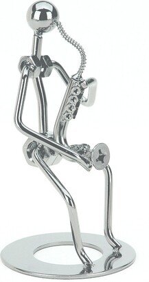 Saxophonist Silver Metal Figurine