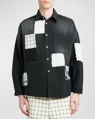 Men's Denim Patches Shirt