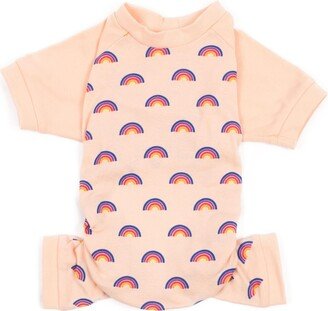 Leveret Dog Cotton Pajama Rainbow Peach