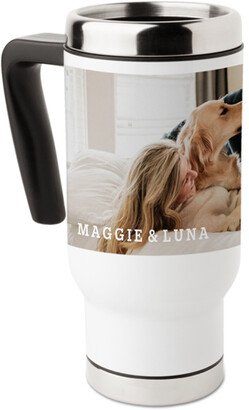 Travel Mugs: Pet Photo Gallery Travel Mug With Handle, 17Oz, Multicolor