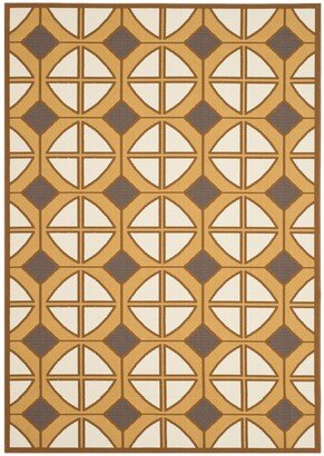 Hampton Camel and Ivory 4' x 6' Outdoor Area Rug - Camel/ivor