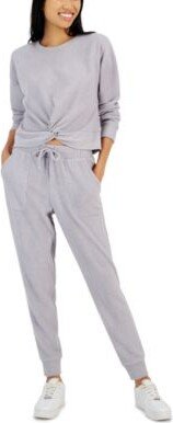 Juniors Cozy Twist Front Long Sleeve Top Cozy Jogger Pants