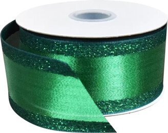 Ribbon Metallic Edge Wired Green