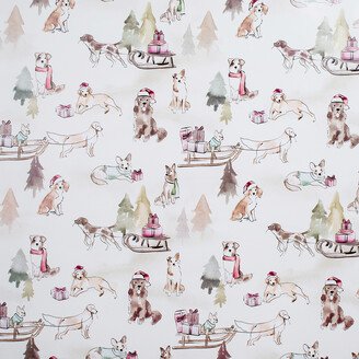 Fringe Studio Wrap Snow Dogs Watercolor Multi