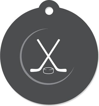 Big Dot of Happiness Shoots and Scores - Hockey - Baby Shower or Birthday Party Favor Gift Tags (Set of 20)