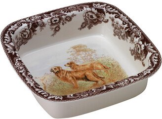 Woodland Hunting Dogs Square Rim Dish