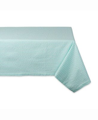 Aqua Seersucker Table cloth 60 X 84