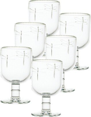 Dragonfly 10-ounce Stemmed Water Glass, Set of 6