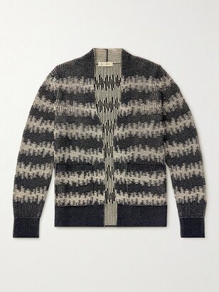 PIACENZA 1733 Striped Cotton-Jacquard Cardigan