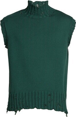 Distressed Turtleneck Sweater Vest