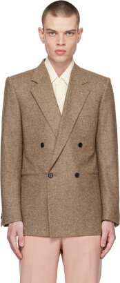 Brown Double-Breasted Blazer