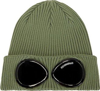 Cotton Goggle Beanie in Olive