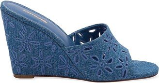 Jackie 95MM Denim Wedge Sandals