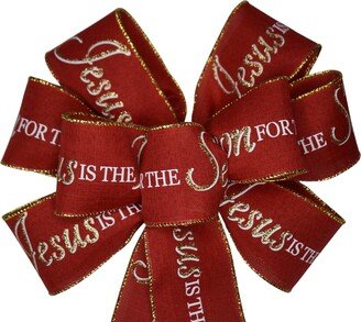 Jesus Is The Reason Christmas Wired Wreath Bow