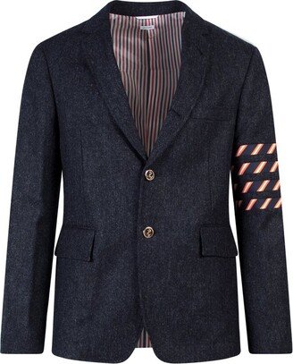 Stripe-Detailed Single Breasted Blazer